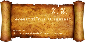 Keresztényi Ulisszesz névjegykártya