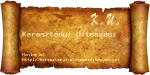 Keresztényi Ulisszesz névjegykártya